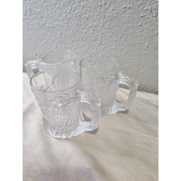 1993 Set of 3 FLINSTONES McDonald's Complete Cups Mugs Frosted Glass Vintage Lot - Picture 5 of 16